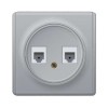 Розетка компьютерная + телефонная 2-м СП Florence RJ45 + RJ11 кат.5E механизм сер. (1E20801302) OneK