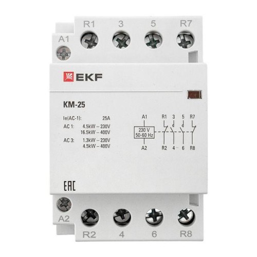 Контактор модульный КМ 25А 2NО+2NC (3 мод.) PROxima EKF km-3-25-22