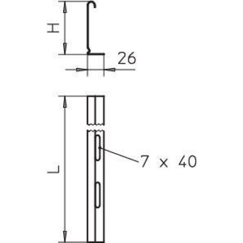 Разделитель для лотка H=110мм L3000 TSG 110 FT OBO 6062335