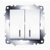 Выключатель 2-кл. 1мод. СП Cosmo 10А IP20 с подсветкой механизм бел. ABB 619-010200-203