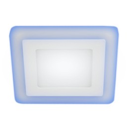 ЭРА LED 4-9 BL Светильник светодиодный квадратный c cиней подсветкой LED 9W 540LM 220V 4000K