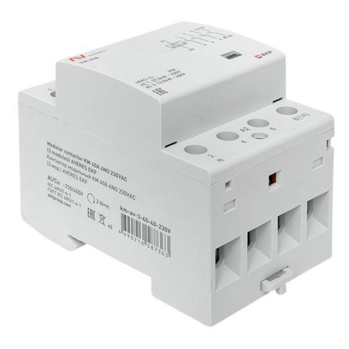 Контактор модульный КМ 40А 4NO 230В AC (3 мод.) AVERES EKF km-av-3-40-40-230V