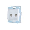 Розетка компьютерная 2-м СП ASTI IP20 RJ45 механизм бел. LEZARD 7081-0288-141