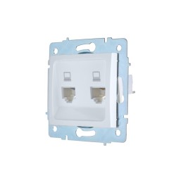 Розетка компьютерная 2-м СП ASTI IP20 RJ45 механизм бел. LEZARD 7081-0288-141