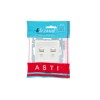 Розетка компьютерная 2-м СП ASTI IP20 RJ45 механизм бел. LEZARD 7081-0288-141