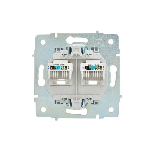 Розетка компьютерная 2-м СП ASTI IP20 RJ45 механизм бел. LEZARD 7081-0288-141