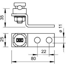 Держатель проволоки d8-10мм с конц. клеммой 5009 OBO 5304970