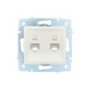 Розетка компьютерная 2-м СП ASTI IP20 RJ45 механизм жемчуж./бел. перламутр. LEZARD 7081-3088-141