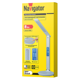 Светильник светодиодный настольный 80 683 NDF-D044-8W-MK-WH-LED 8Вт 2700/4000/6000К 300лм сенсор USB