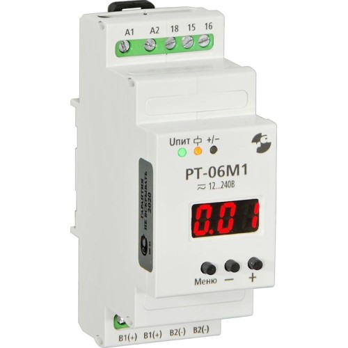Реле контроля тока РТ-06М1 0-5А пост./50Гц контроль превыш. установ. велич. тока индикация текущего
