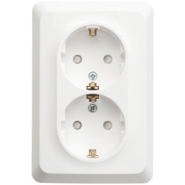 Розетка 2-м СП Этюд 16А IP20 250В с заземл. защ. шторки бел. SE PC16-108B