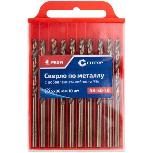 Сверло по металлу Profi с кобальтом 5% 5х86мм (уп.10шт) Cutop 48-50-10