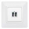 Розетка USB 2-м Valena Life 240В/5В 2400мА с лицев. панелью механизм бел. Leg 753412