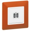 Розетка USB 2-м Valena Life 240В/5В 2400мА с лицев. панелью механизм бел. Leg 753412