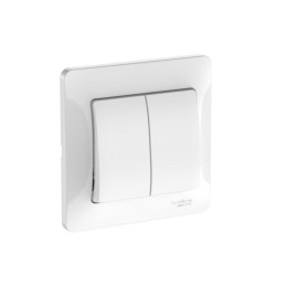 Выключатель 2-кл. Glossa (сх. 5) 10AX быстрозажим. клем. в сборе бел. SE GSL000152S