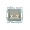 Розетка компьютерная 2-м СП ASTI IP20 RJ45 механизм платина. LEZARD 7081-3588-141