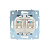 Розетка компьютерная 2-м СП ASTI IP20 RJ45 механизм платина. LEZARD 7081-3588-141