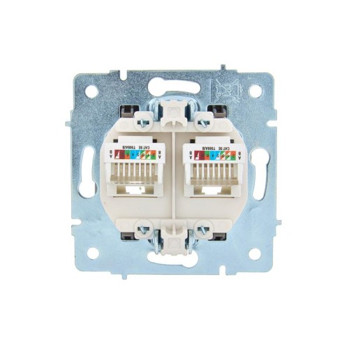 Розетка компьютерная 2-м СП ASTI IP20 RJ45 механизм платина. LEZARD 7081-3588-141