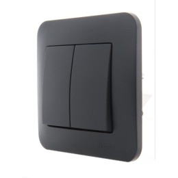 Выключатель 2-кл. 1п СП Karina 10А IP20 механизм черн. бархат LEZARD 707-4288-101