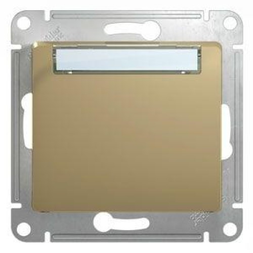 Механизм кнопки нажимной 1-кл. СП Glossa 10А IP20 (сх. 1) с табличкой титан SchE GSL000419