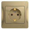 Розетка 1-м СП Glossa 16А IP20 с заземл. в сборе титан SE GSL000442