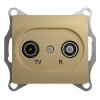 Розетка телевизионная оконечная TV/R 2-м СП Glossa 1дБ механизм титан SchE GSL000494