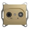 Розетка телевизионная оконечная TV/R 2-м СП Glossa 1дБ механизм титан SchE GSL000494