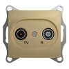 Розетка телевизионная оконечная TV/R 2-м СП Glossa 1дБ механизм титан SchE GSL000494