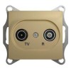 Розетка телевизионная оконечная TV/R 2-м СП Glossa 1дБ механизм титан SchE GSL000494