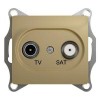 Розетка телевизионная проходная TV/SAT 2-м СП Glossa 4дБ механизм титан SchE GSL000498