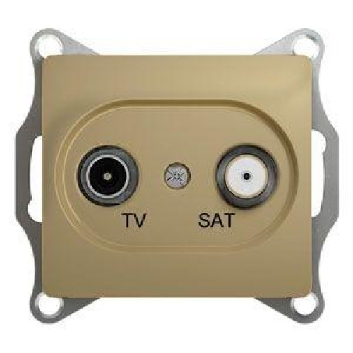 Розетка телевизионная проходная TV/SAT 2-м СП Glossa 4дБ механизм титан SchE GSL000498