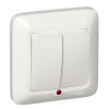 Выключатель 2-кл. СП Прима 6А IP20 250В с подсветкой бел. (опт. упак.) SchE S56-039-B