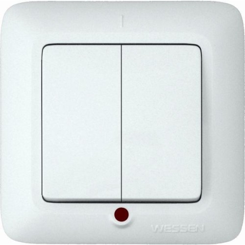 Выключатель 2-кл. СП Прима 6А IP20 250В с подсветкой бел. (опт. упак.) SchE S56-039-B