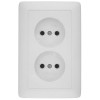 Розетка 2-м СП Прима 10А IP20 без заземл. бел. SchE RS10-407-B