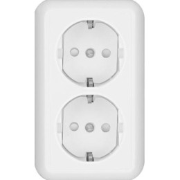 Розетка 2-м ОП Прима 16А IP20 250В с заземл. защ. шторки бел. (опт. упак.) SchE RA16-757-B