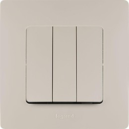 Выключатель 3-кл. СП Etika Plus 10А IP20 250В 10AX винтов. зажимы механизм сл. кость Leg 672313