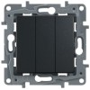Выключатель 3-кл. СП Etika Plus 10А IP20 250В 10AX винтов. зажимы механизм антрацит Leg 672613