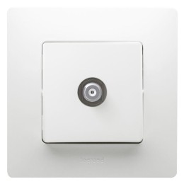 Розетка телевизионная TV СП Etika 2дБ 0-2400МГц с топологией "звезда" механизм бел. Leg 672251