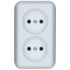 Розетка 2-м ОП Прима 10А IP20 без заземл. бел. SchE RA10-403-B