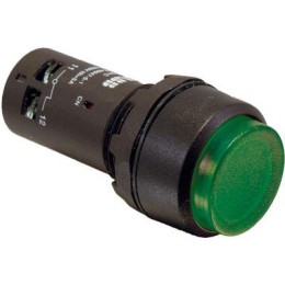 Кнопка с подсветкой CP4-11G-10 24В AC/DC с выступающей клавишей с фикс. 1НО зел. ABB 1SFA619103R1112