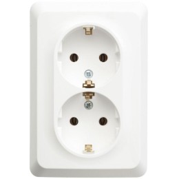 Розетка 2-м СП Этюд 16А IP20 250В с заземл. без защ. шторок бел. SE PC16-107B