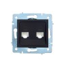 Розетка компьютерная 2-м СП ASTI IP20 RJ45 механизм черн. бархат LEZARD 7081-4288-141