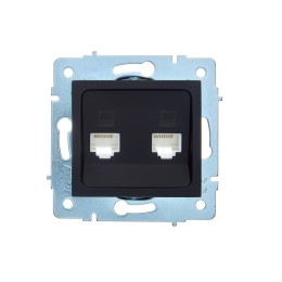 Розетка компьютерная 2-м СП ASTI IP20 RJ45 механизм черн. бархат LEZARD 7081-4288-141