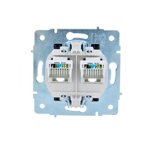 Розетка компьютерная 2-м СП ASTI IP20 RJ45 механизм черн. бархат LEZARD 7081-4288-141