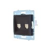Розетка компьютерная 2-м СП ASTI IP20 RJ45 механизм черн. бархат LEZARD 7081-4288-141