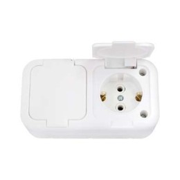 Розетка 2-м ОП 10А IP44 с заземл. бел. Bylectrica РА16-213