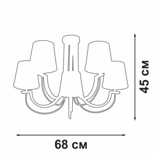Люстра 5xE14 макс. 40Вт Vitaluce V3075-9/5PL