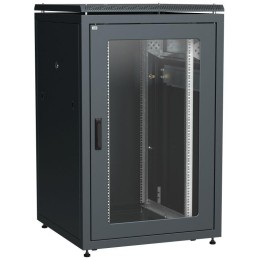 Шкаф сетевой LINEA N 24U 800х800мм стекл. передняя дверь задняя металлическая черн. ITK LN05-24U88-G
