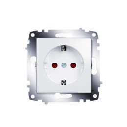 Розетка 1-м СП 1мод. Cosmo 16А IP20 с заземл. защ. шторки механизм бел. ABB 619-010200-243