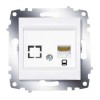 Розетка компьютерная 1-м Cosmo RJ45 кат.6 + гнездо механизм бел. ABB 619-010200-247